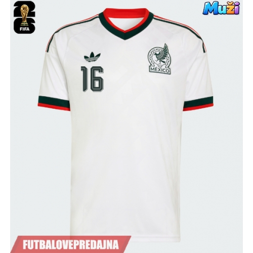 Lacne Muži Futbalové dres Mexiko Julian Quinones #16 MS 2026 Krátky Rukáv - Preč